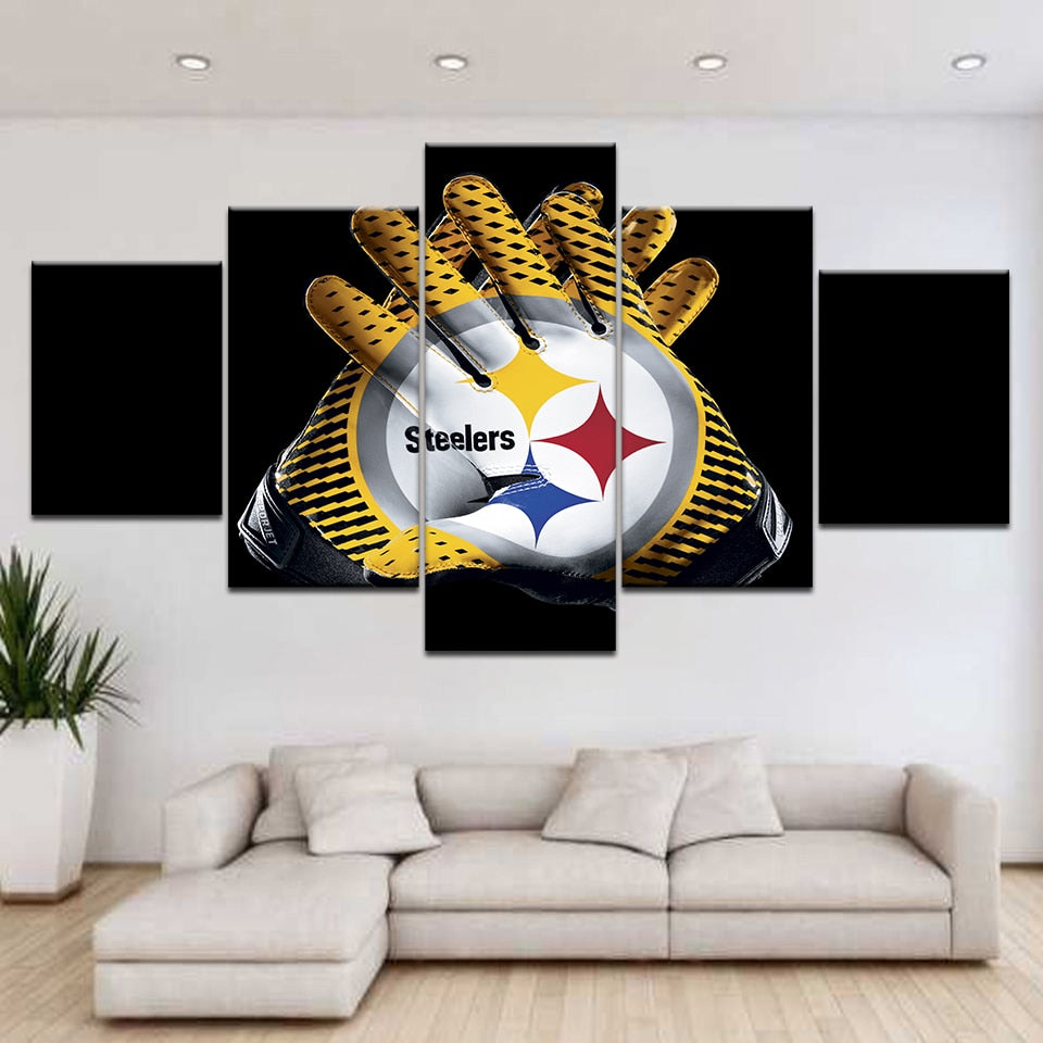 5pcs HD Printing Canvas Painting American Football Glove Art Group Home Decor Wall Poster Modular Picture