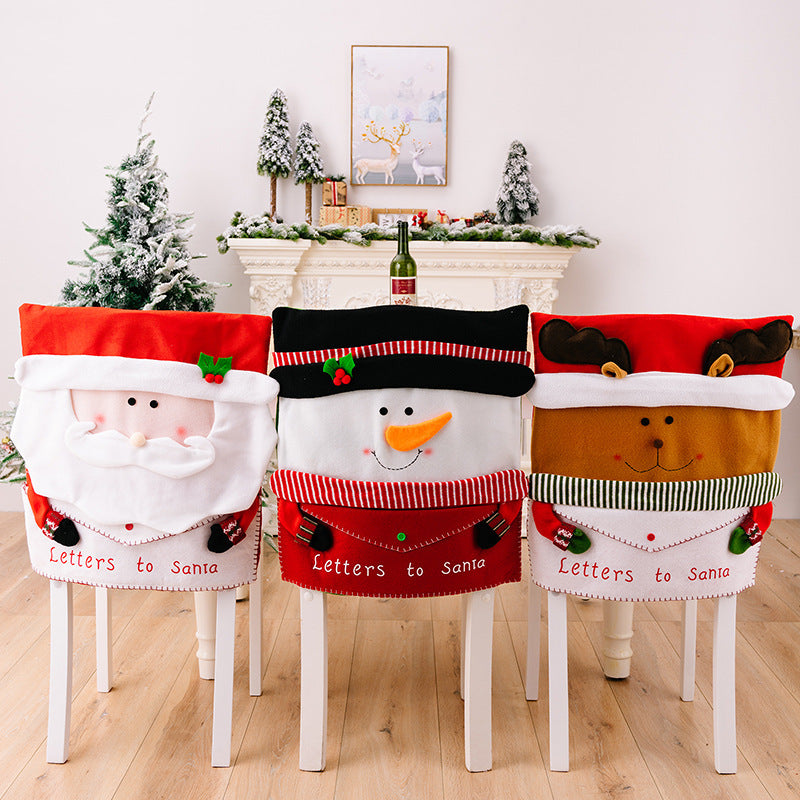 Christmas home decor restaurant decoration cartoon envelope chair cover creative decoration chair cover