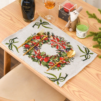 Decorative products knitted fabric placemats creative knitted placemats tablecloths elderly small tree placemats