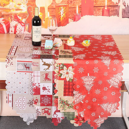 Christmas decorations printed fabrics table flags creative new table flags restaurants, family parties party tablecloths