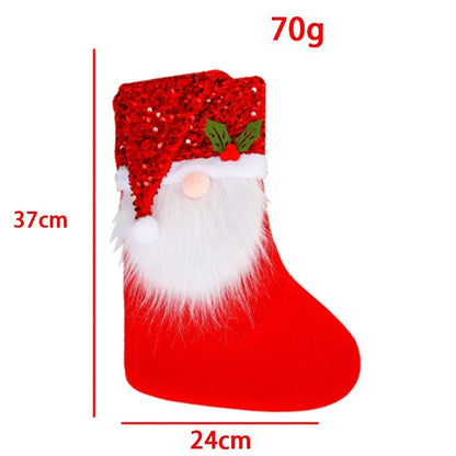 Creative Christmas Socks Gift Bag Glitter Hat Candy Socks Faceless Elderly Beard Gift Bag