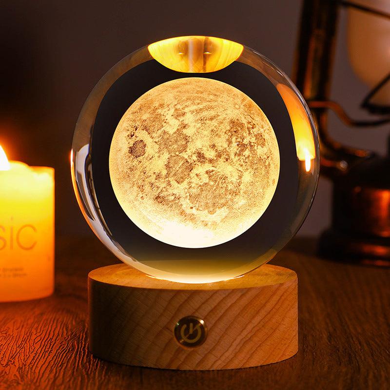 Starry Sky 3D Micro Landscape Crystal Ball Home Desktop Creative Interior Carving White Crystal Ball Ornament Craft Gift product