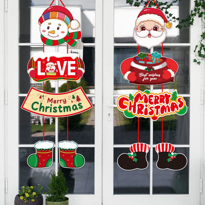 Christmas Door Hanging Festival Decoration Couplets Santa Claus Snowman Door Curtain Hanging Party Supplies