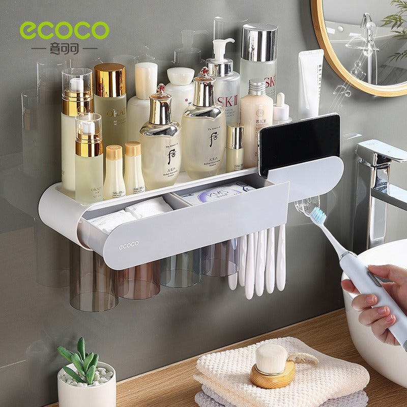 Toothbrush holder wall mounted home mouthwash cup electric non perforated dental tools, dental cylinder set holder