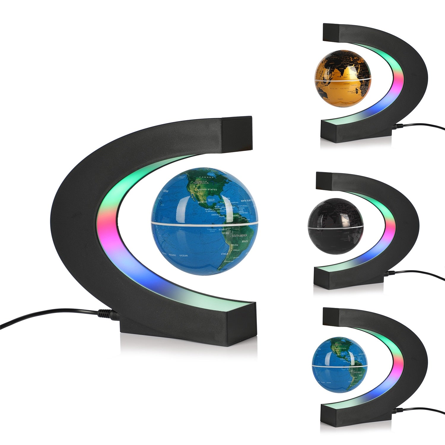 USB illuminating school teaching supplies suspension anti-gravity earth magnetic levitation globe home desk decoration