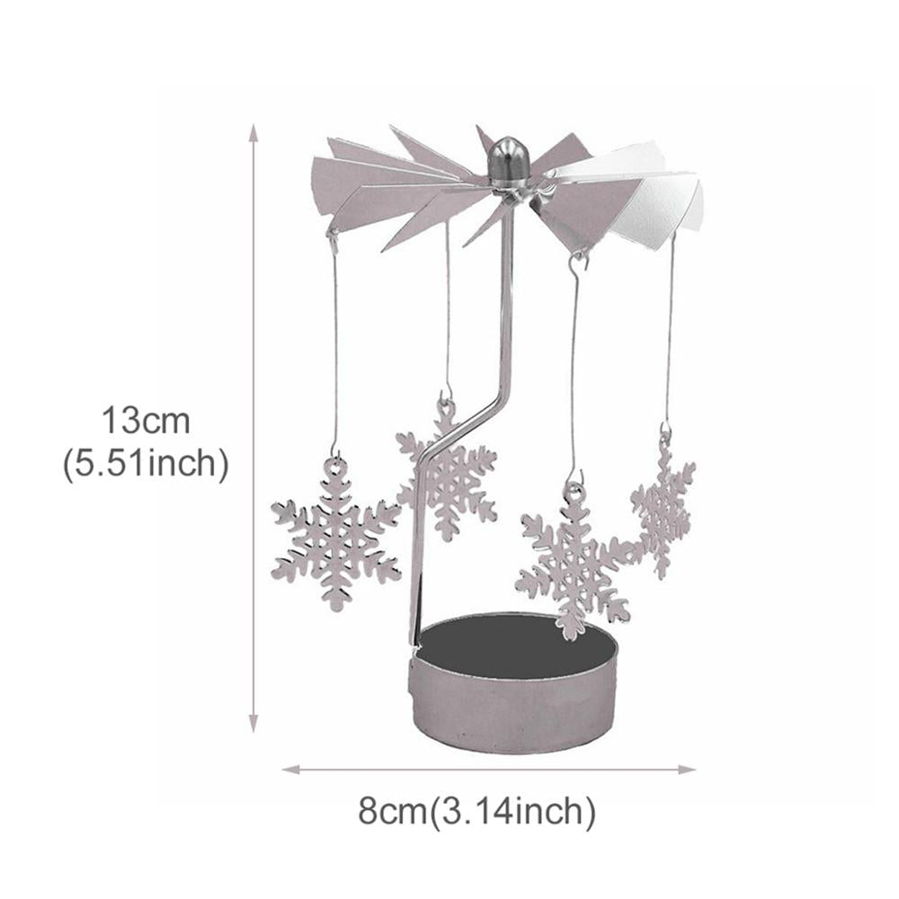 Metal Candlestick Merry Christmas Table Decor For Home Rotating Elk Angel Christmas Ornament Navidad Xmas Craft