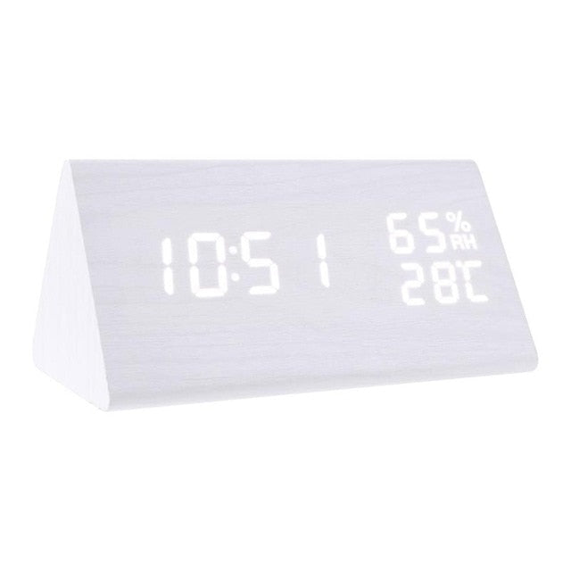 LED Alarm Clocks Sound Control Digital Clock Thermometer Timer Calendar Display Electronic Table Clock Home Decor