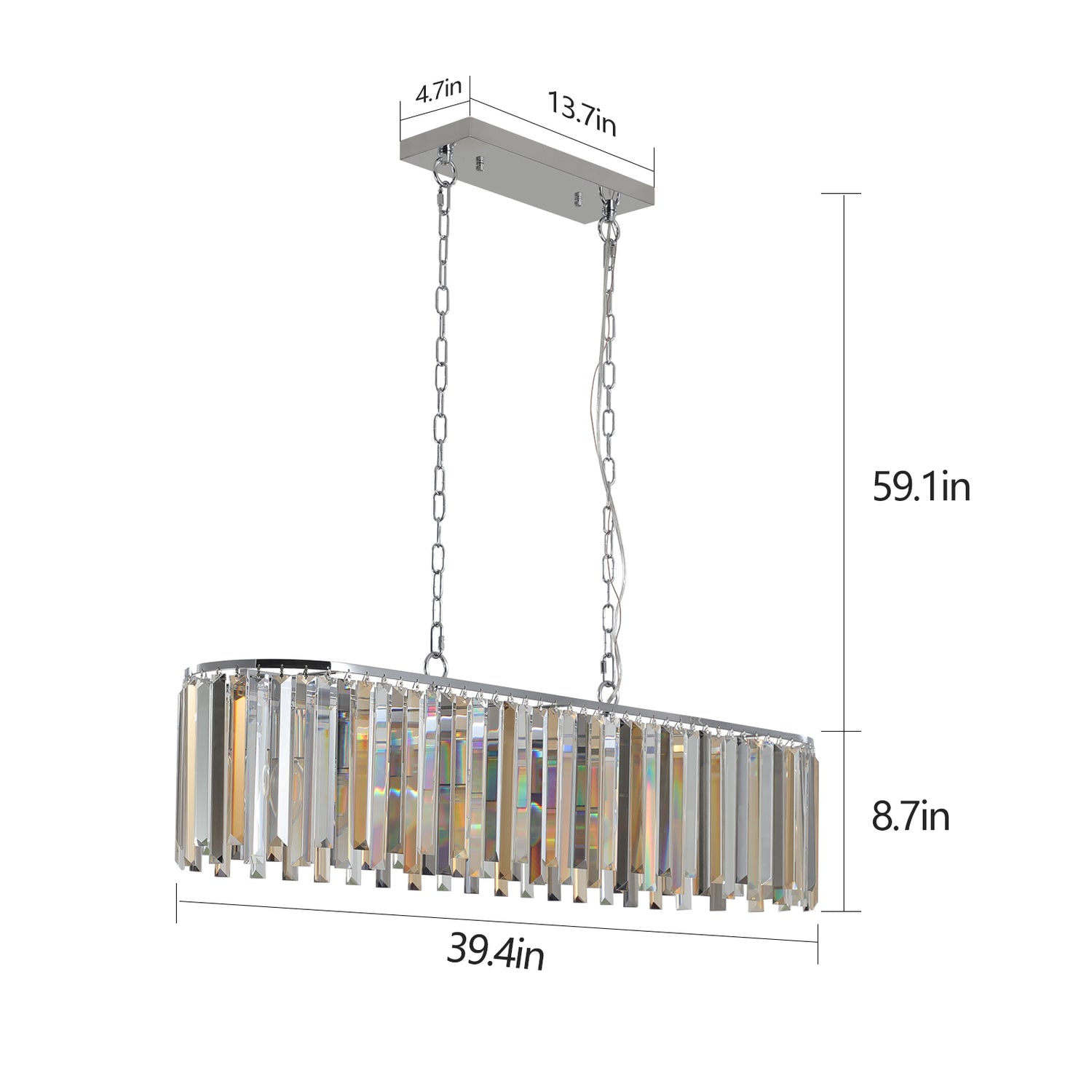 Modern Oval Crystal ceiling chandelier Luxury Home Decor Light Fixture