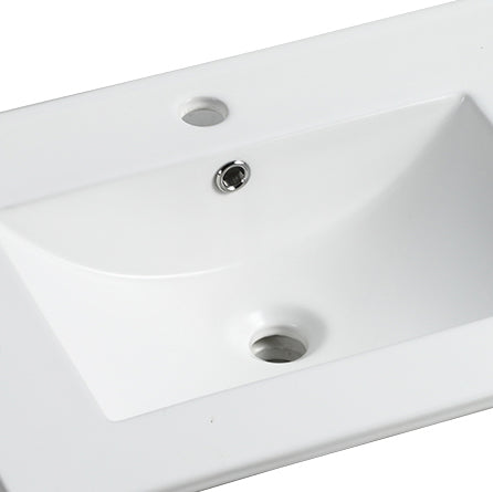 24 Inch Bathroom Ceramic Sink Basin, White