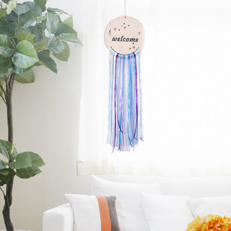 Home Decor Wood Plank Mermaid Blue Dream Catcher Room Decor Wall Hanging Wall Decoration