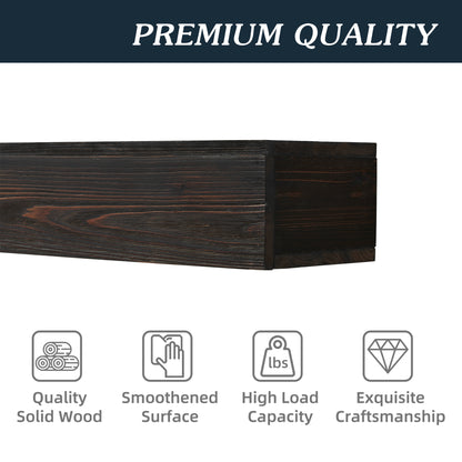 72&quot; Rustic Wood Fireplace Mantel,Wall-Mounted &amp; Floating Shelf for Home Decor Espresso