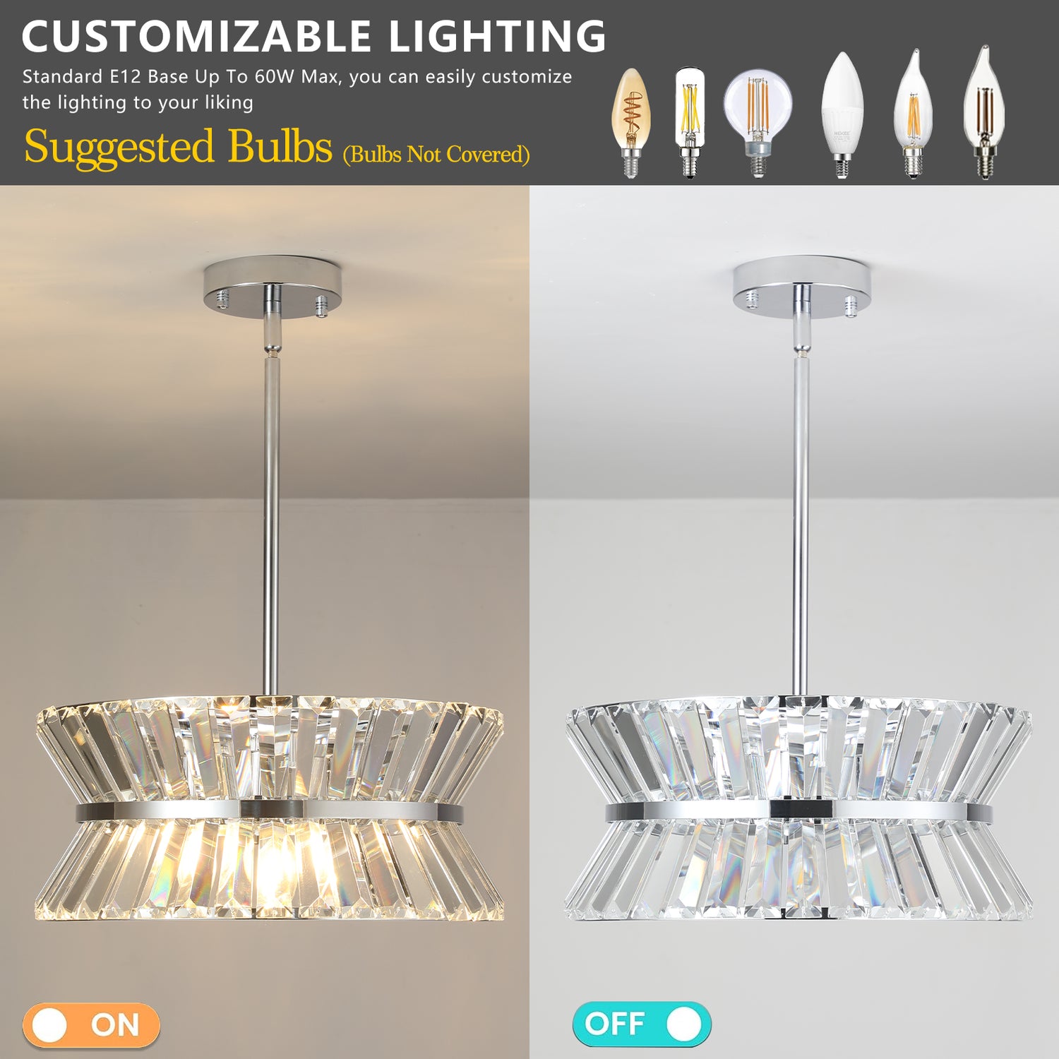 Modern Crystal Chandelier for Living-Room Round  Cristal Lamp Luxury Home Decor Light Fixture