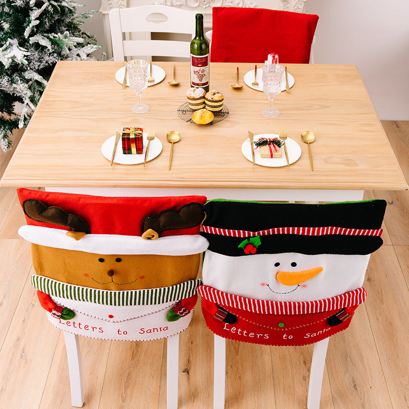 Christmas home decor restaurant decoration cartoon envelope chair cover creative decoration chair cover