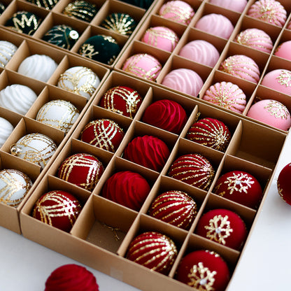 Christmas decoration ball set party Christmas tree hanging ball pendant plush painted Christmas ball gift box