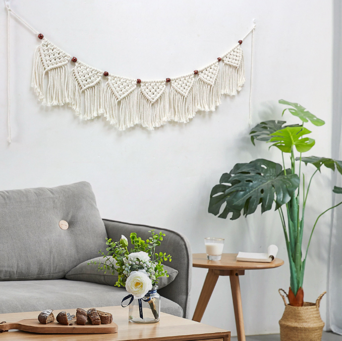 Room Decoration Tapestry Curtain Knitting Handicrafts Bedside Pendant Home Background Wall Decor