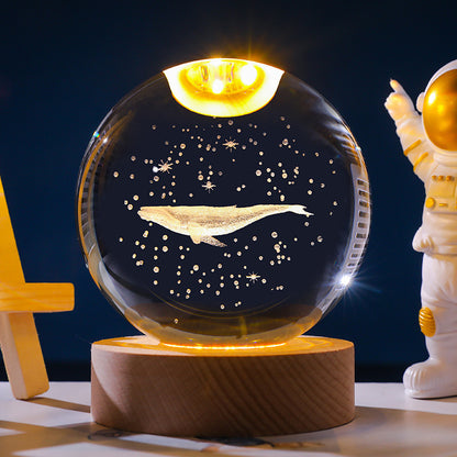 Starry Sky 3D Micro Landscape Crystal Ball Home Desktop Creative Interior Carving White Crystal Ball Ornament Craft Gift product