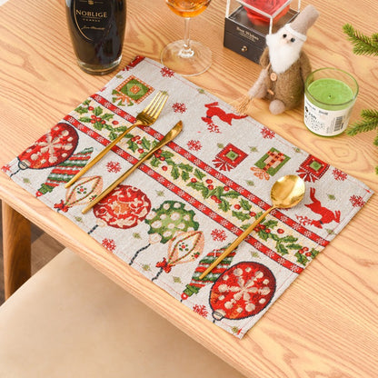 Decorative products knitted fabric placemats creative knitted placemats tablecloths elderly small tree placemats