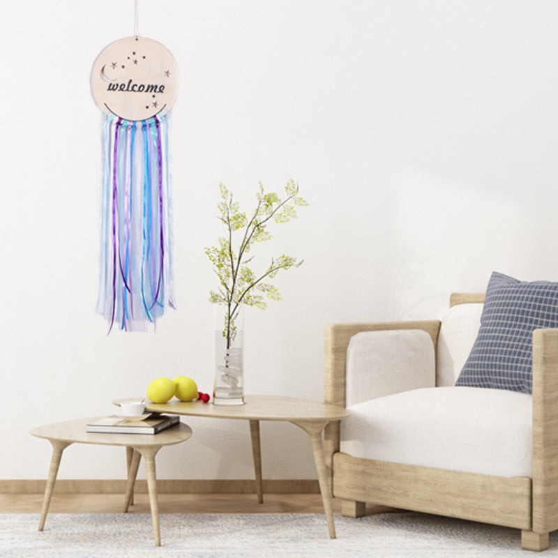 Home Decor Wood Plank Mermaid Blue Dream Catcher Room Decor Wall Hanging Wall Decoration