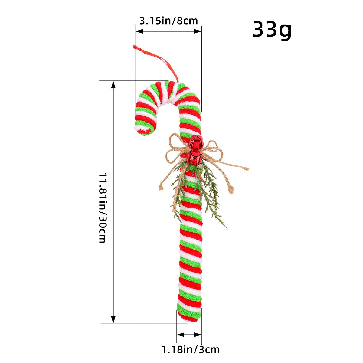 Candy Christmas Cane Red and White Cane Hook Decoration Christmas Tree Christmas Cane Hanging Prop