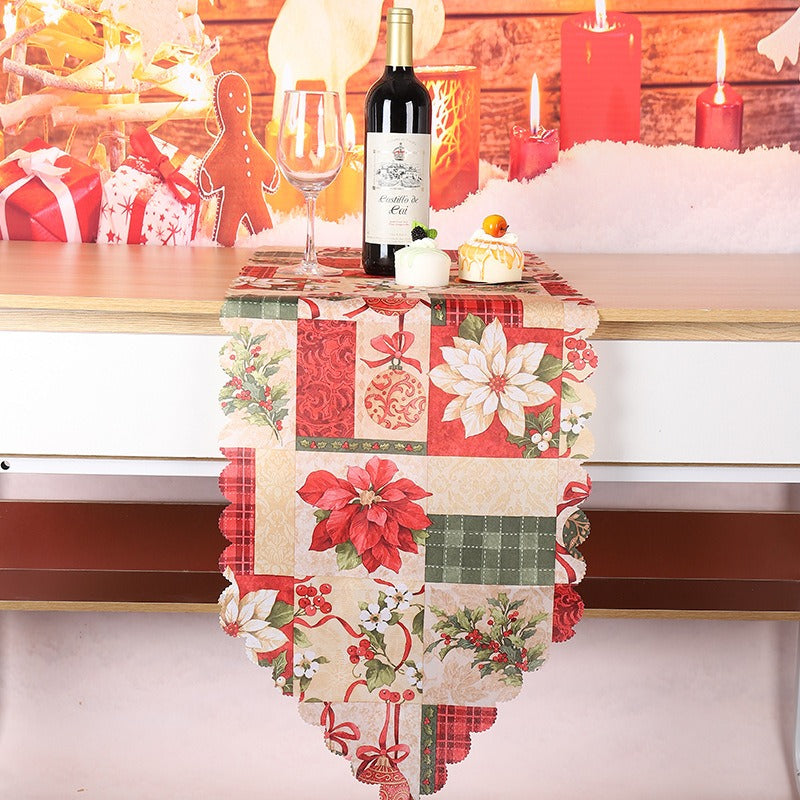 Christmas decorations printed fabrics table flags creative new table flags restaurants, family parties party tablecloths