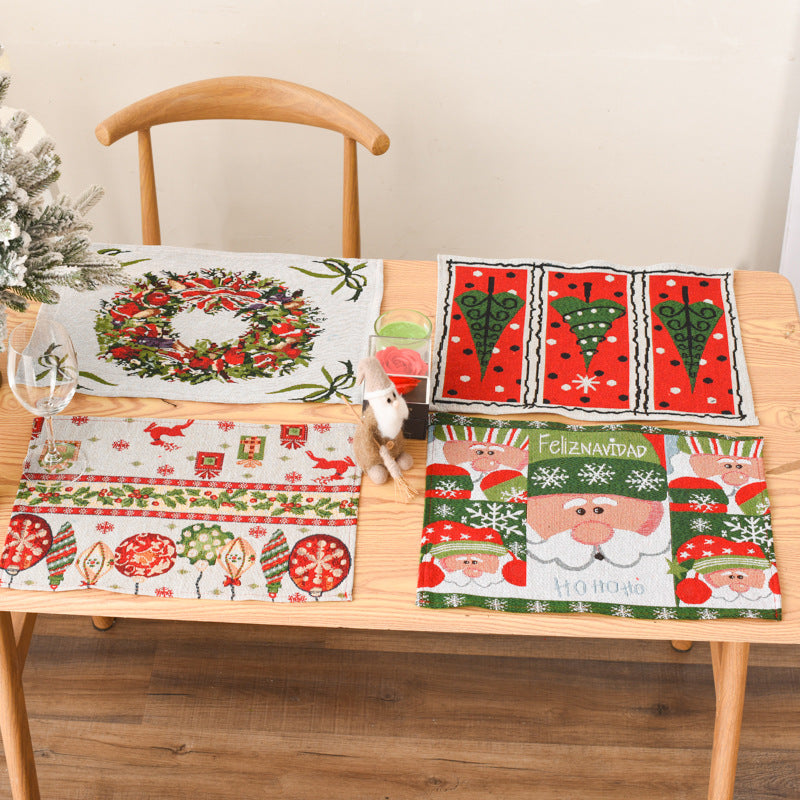 Decorative products knitted fabric placemats creative knitted placemats tablecloths elderly small tree placemats