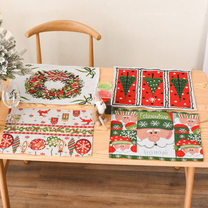 Decorative products knitted fabric placemats creative knitted placemats tablecloths elderly small tree placemats