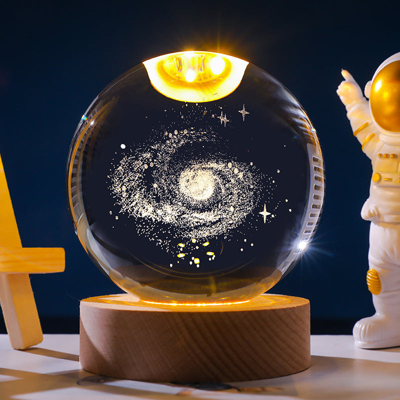 Starry Sky 3D Micro Landscape Crystal Ball Home Desktop Creative Interior Carving White Crystal Ball Ornament Craft Gift product