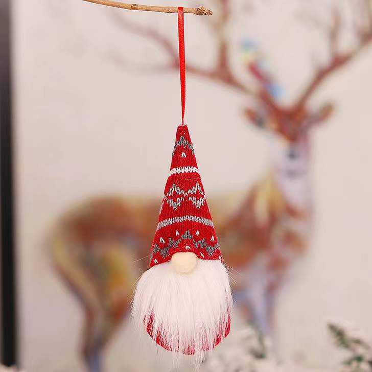 Christmas Decoration Supplies Knitted Wool Forest Man Doll Small Pendant Faceless Doll Christmas Tree Decoration Pendant