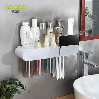 Toothbrush holder wall mounted home mouthwash cup electric non perforated dental tools, dental cylinder set holder