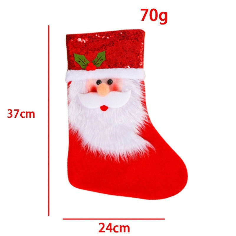 Creative Christmas Socks Gift Bag Glitter Hat Candy Socks Faceless Elderly Beard Gift Bag