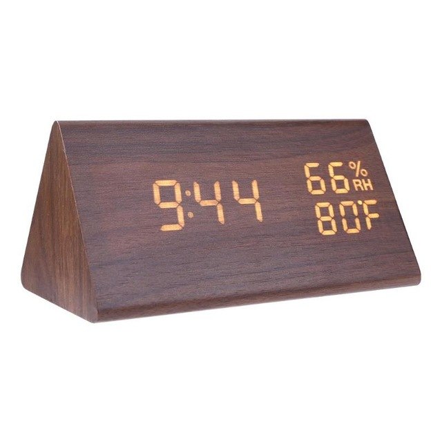 LED Alarm Clocks Sound Control Digital Clock Thermometer Timer Calendar Display Electronic Table Clock Home Decor