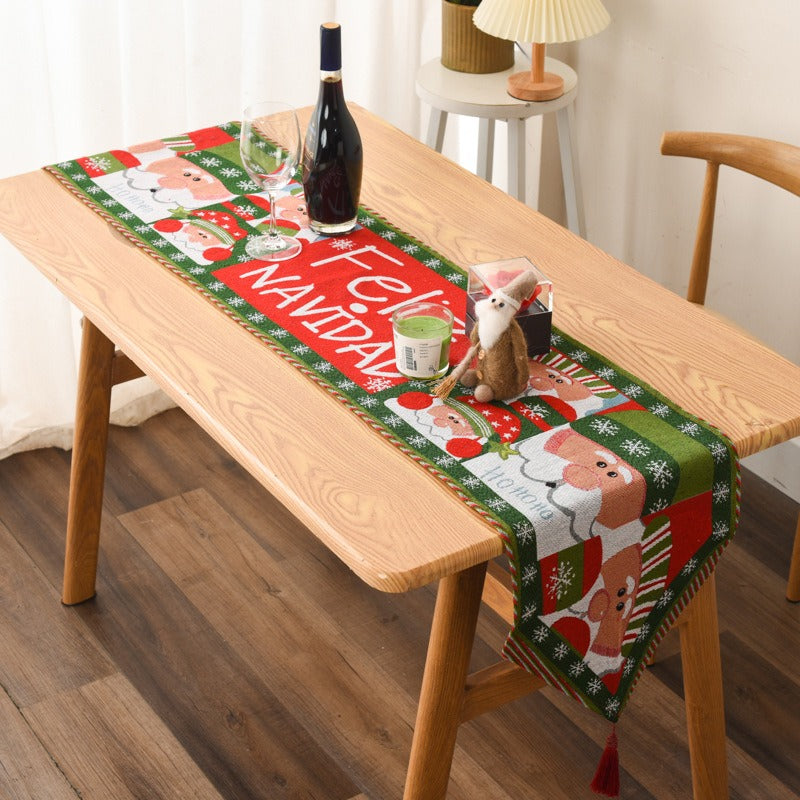 New Christmas Decoration Products Knitted Cloth Tablecloth Table Flag Creative Christmas Tablecloth Table Decoration Home Decor