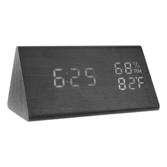 LED Alarm Clocks Sound Control Digital Clock Thermometer Timer Calendar Display Electronic Table Clock Home Decor