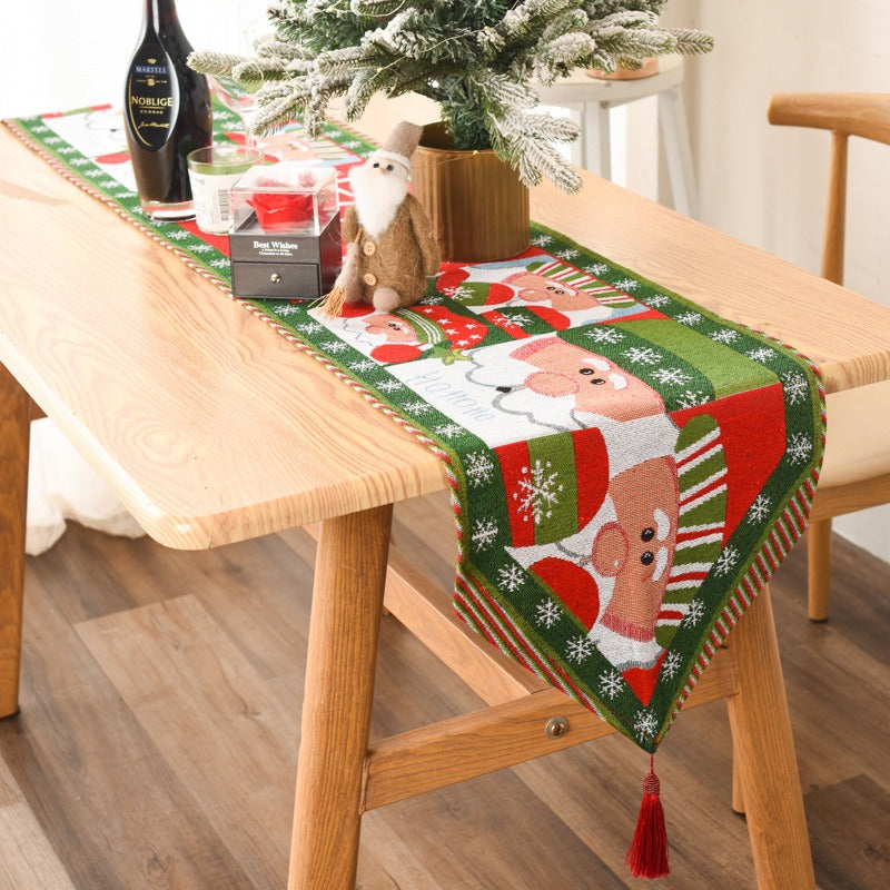 New Christmas Decoration Products Knitted Cloth Tablecloth Table Flag Creative Christmas Tablecloth Table Decoration Home Decor