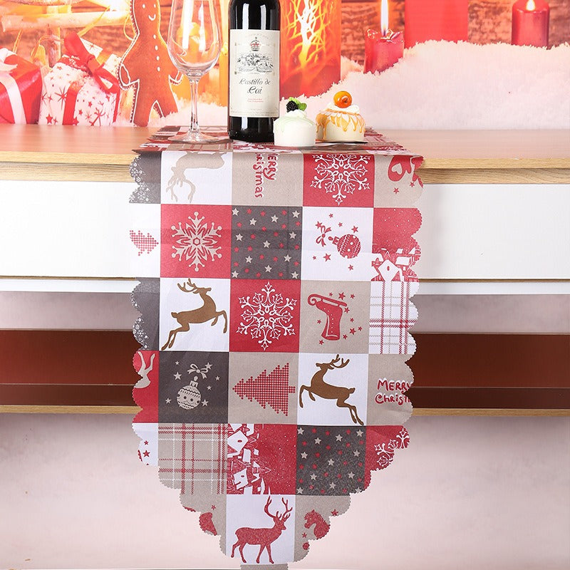 Christmas decorations printed fabrics table flags creative new table flags restaurants, family parties party tablecloths