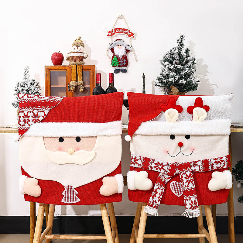 Christmas decoration chair set, stool set, Santa Claus chair cover, European and American decoration ornaments, home decor