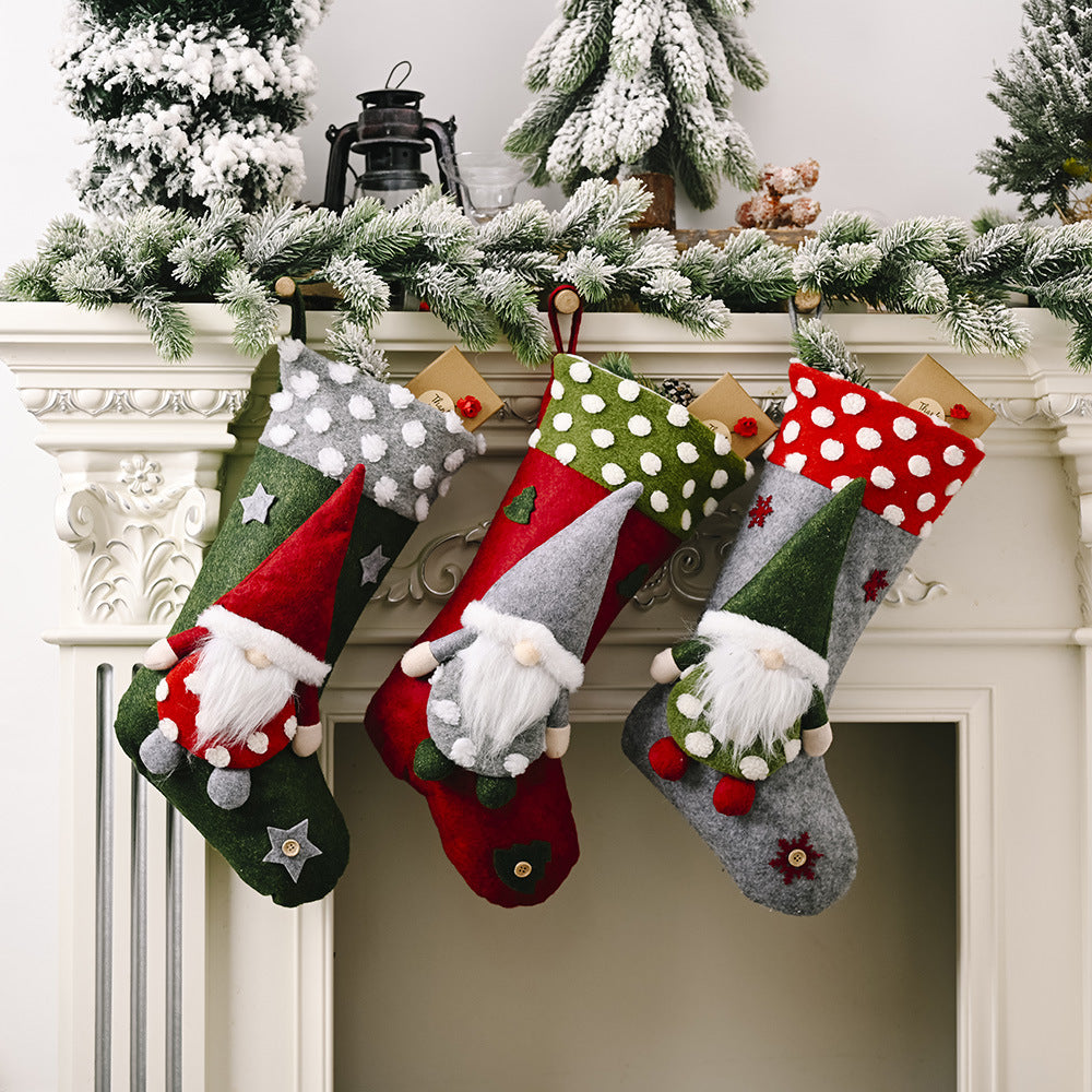 Christmas Decorations Forest Santa Claus Christmas Socks Faceless Dolls Christmas Socks Gift Bag