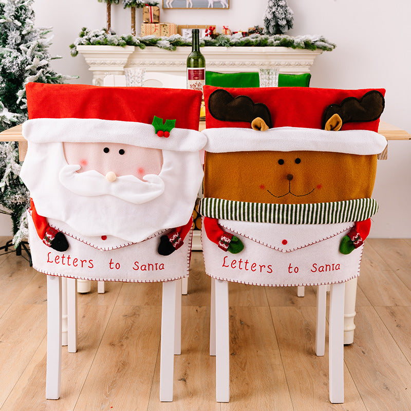 Christmas home decor restaurant decoration cartoon envelope chair cover creative decoration chair cover