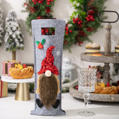 Christmas Decoration Rudolf Wine Bottle Bag Christmas Wine Bottle Cover Party Decoration Dwarf Wine Bottle Cover