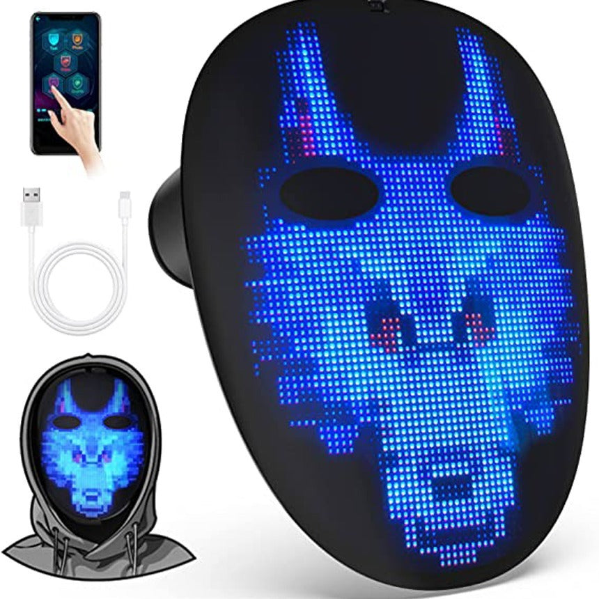 LED gesture sensing face changing luminous mask APP custom Bluetooth shining mask Boywithuke