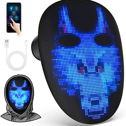 LED gesture sensing face changing luminous mask APP custom Bluetooth shining mask Boywithuke