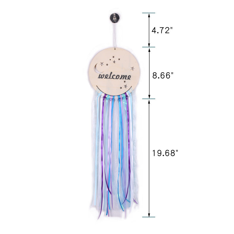 Home Decor Wood Plank Mermaid Blue Dream Catcher Room Decor Wall Hanging Wall Decoration