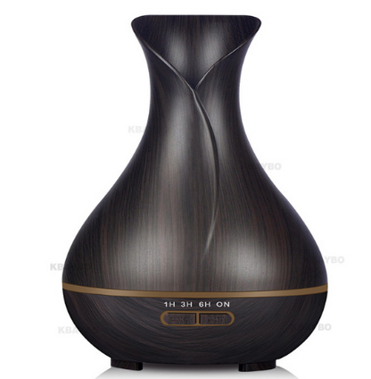 400ml Aroma Essential Oil Diffuser Ultrasonic Air Humidifier with Wood Grain 7 Color Changing LED Lights for Office Home