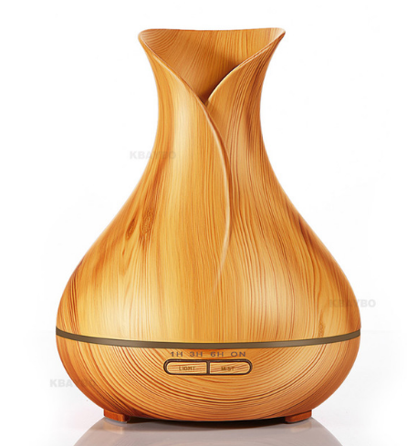 400ml Aroma Essential Oil Diffuser Ultrasonic Air Humidifier with Wood Grain 7 Color Changing LED Lights for Office Home