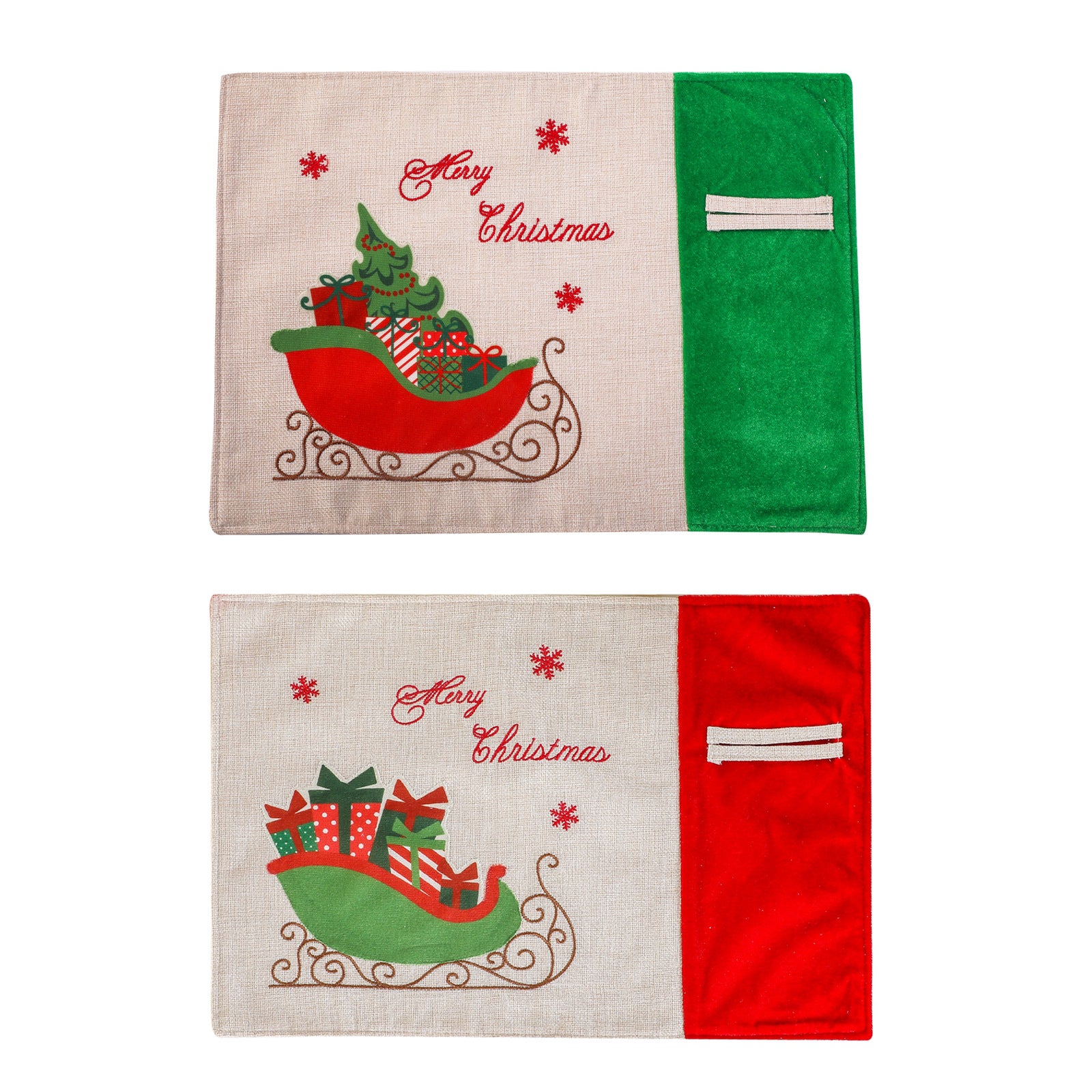 Christmas decoration supplies, red and green gift packages, car meal mats, Christmas tree dining table mats, insulation mats