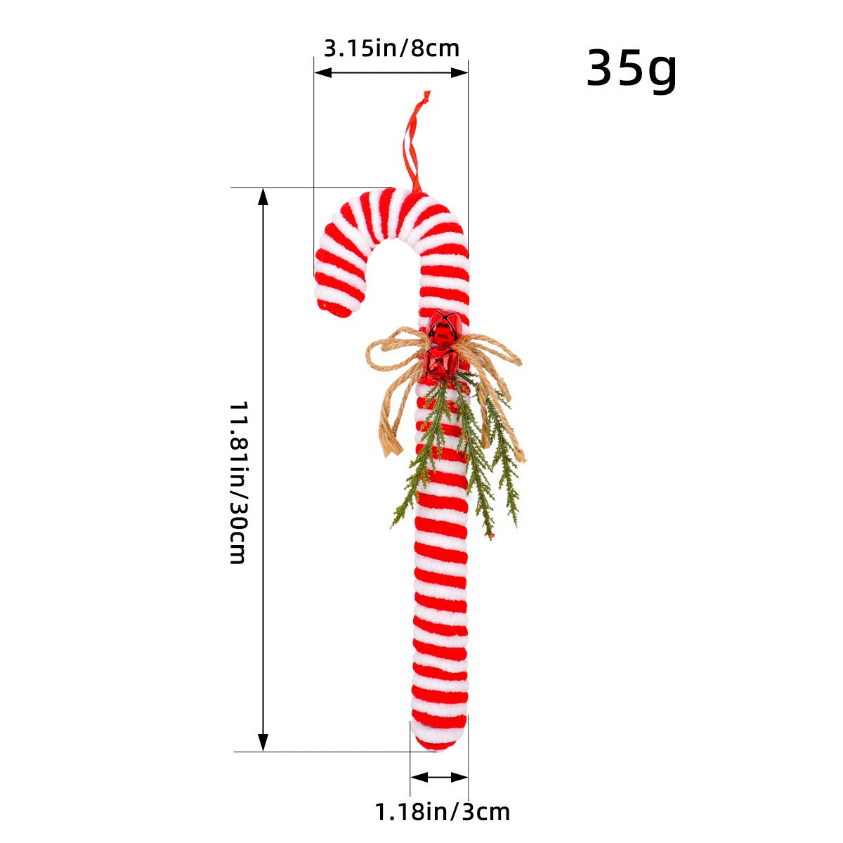 Candy Christmas Cane Red and White Cane Hook Decoration Christmas Tree Christmas Cane Hanging Prop