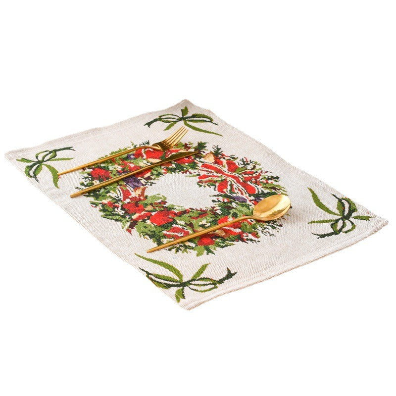 Decorative products knitted fabric placemats creative knitted placemats tablecloths elderly small tree placemats