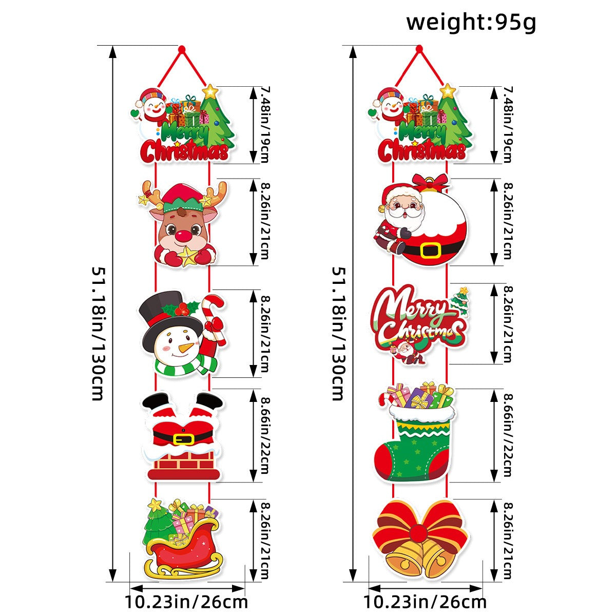 Christmas Door Hanging Festival Decoration Couplets Santa Claus Snowman Door Curtain Hanging Party Supplies