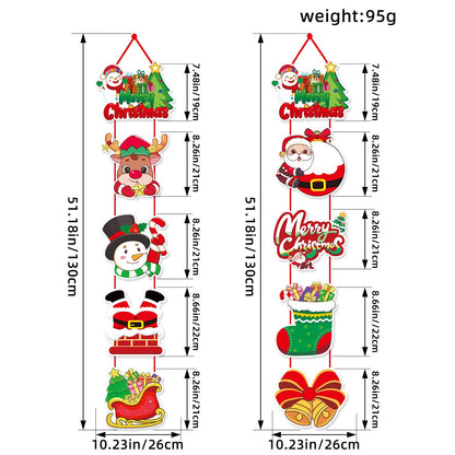 Christmas Door Hanging Festival Decoration Couplets Santa Claus Snowman Door Curtain Hanging Party Supplies