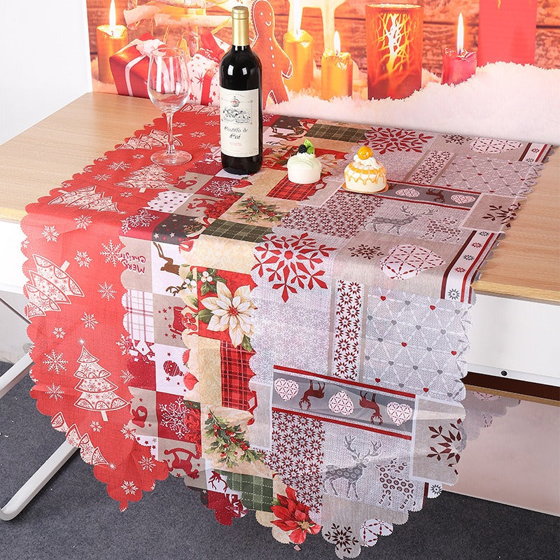 Christmas decorations printed fabrics table flags creative new table flags restaurants, family parties party tablecloths